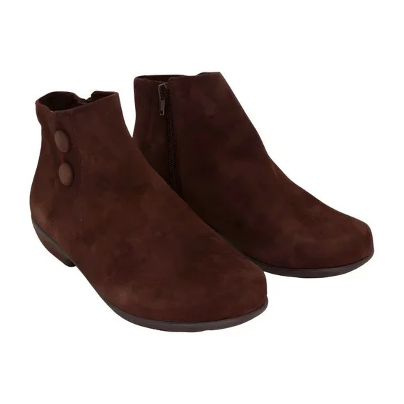 Walking Cradles Womens Evan Brown Suede Bootie Boot Size 8 Wide - Picture 1 of 6